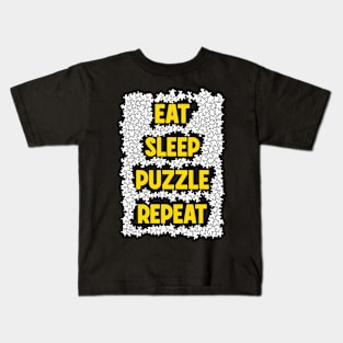 Eat Sleep Puzzle Repeat Jigsaw Pieces Puzzler Hobbyist Quote Kids T-Shirt